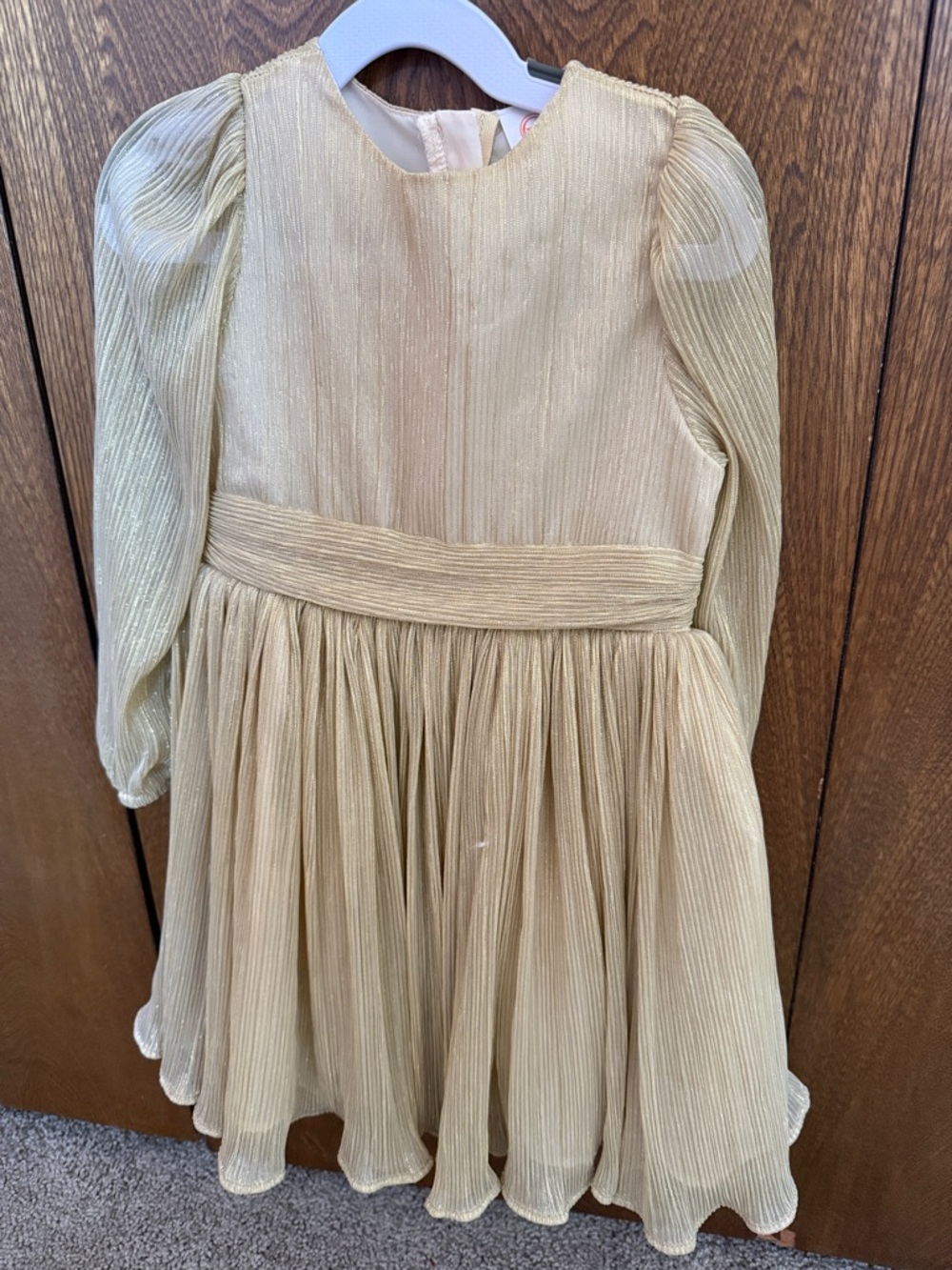 wonder nation Gold Shimmery Pleated Dress